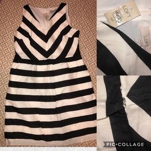 LOFT Black & White stripe dress